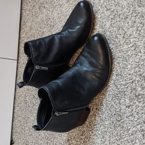 Lucky Brand black leather booties size 10
